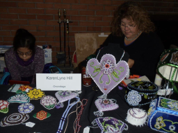 KarenLyne Hill with her beadwork
